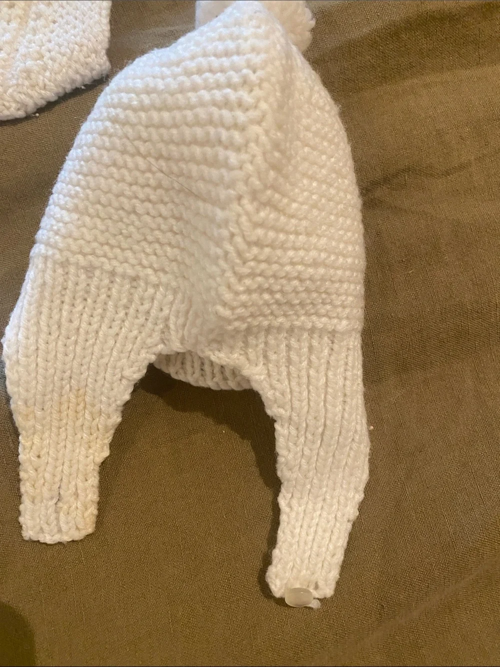 Vintage Hand-Knit Baby Cardigan, Hat & Booties Set - newborn size
